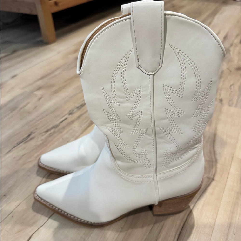 White Western Boots